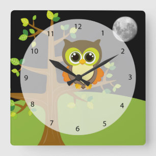 Cute owl vierkante klok