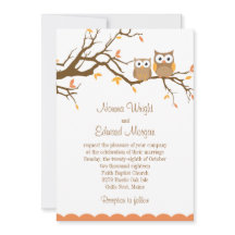 Cute Owl Wedding Invitation