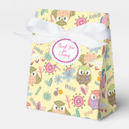 Cute Owl Yellow Favor Box Bedankdoosjes