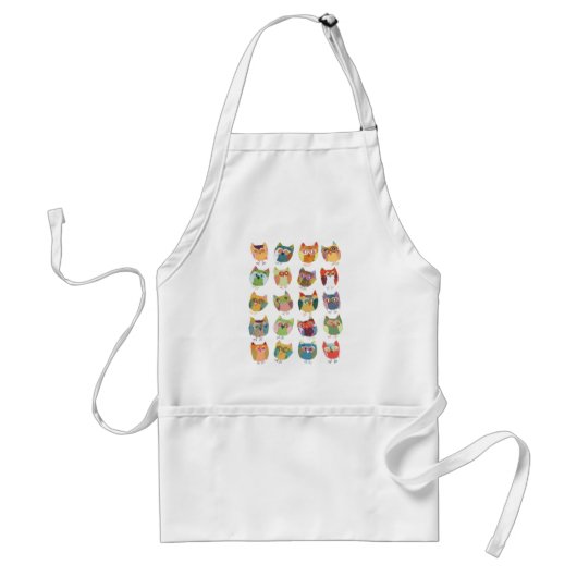 Cute Owls apron Standaard Schort (Voorkant)
