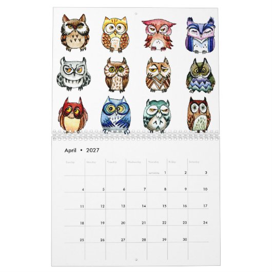 Cute owls art kalender (Apr 2027)
