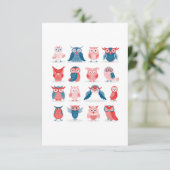 Cute Owls Bedankkaart (Staand voorkant)