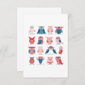 Cute Owls Bedankkaart (Voorkant / Achterkant)