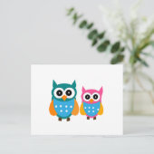 Cute Owls Briefkaart (Staand voorkant)