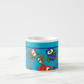 Cute Owls Colorful Small Espresso Mok (Voorkant)