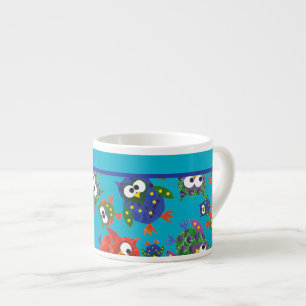 Cute Owls Colorful Small Espresso Mok