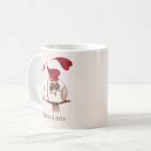 Cute Owls Couple Names Personalized Coffee Mok (Voorkant links)