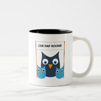 Cute Owls - "De beste vader ter wereld!" -Vaderdag Tweekleurige Koffiemok