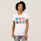 Cute Owls Gathering T-shirt (Voorkant volledig)