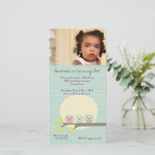 Cute Owls Girls Birthday Party Premium Invitation (Debout devant)