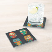 Cute Owls Glazen Onderzetter (Schuin)