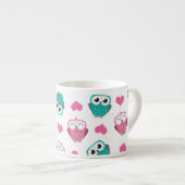 Cute Owls & Hearts Expresso Mok (Voorkant rechts)