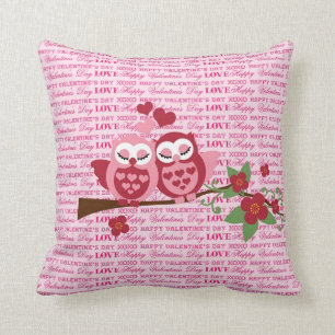 Cute Owls in Love Happy Valentine's Day Gifts Kussen