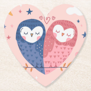 Cute Owls Kartonnen Onderzetters