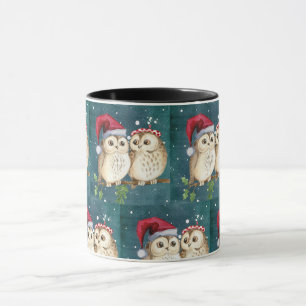 Cute Owls Kerstmis Mok