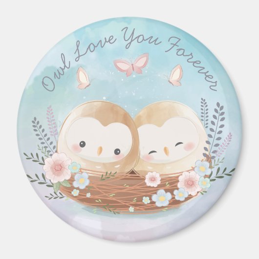 Cute Owls Magnet Magneet (Voorkant)