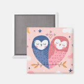 Cute Owls Magnet Magneet (Voorkant / Achterkant)