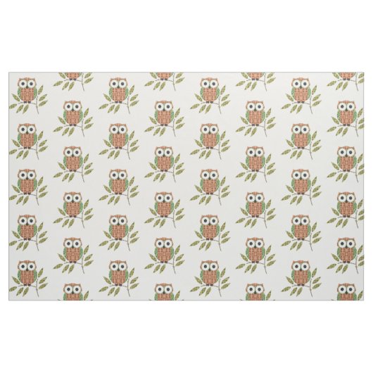 Cute Owls Pattern Fabric Stof (Fat Quarter)