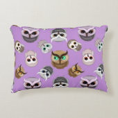 Cute Owls Pattern op Paarse achtergrond Decoratief Kussen (Voorkant)