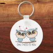 Cute Owls Sleutelhanger (Achterkant)