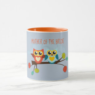 Cute OWLS Thmed Wedding Blue Sinaasappel Mok
