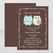 Cute Owls Wedding Shower voor Bride en Groom Kaart (Voorkant / Achterkant)