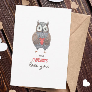 Cute Owlways Love You Valentijnsdag Kaart