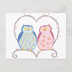 Cute Ownership in Love Heart Pink Blue Clipart Briefkaart