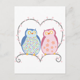 Cute Ownership in Love Heart Pink Blue Clipart Briefkaart
