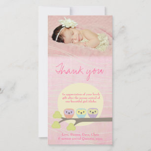 Cute Ownership Roze Baby Hartelijk dank Bedankkaart