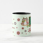 Cute Ows Nom personnalisé Mug pour enseignant (Centre)