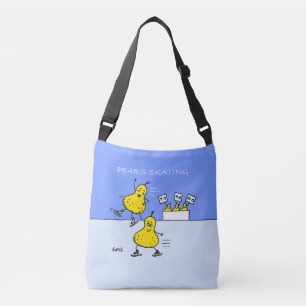 Cute Paar Figuur Skating Cartoon Crossbody Tas