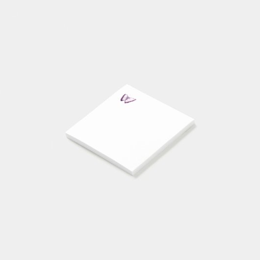 Cute Paars Butterfly Design Post-it Notes (Schuin)