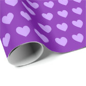 Cute Paars Hearts Pattern Cadeaupapier (Rol Hoek)