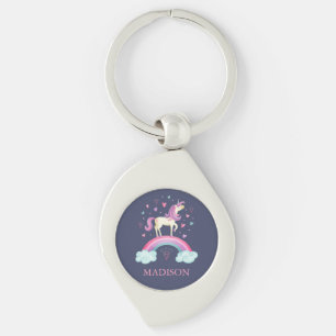 Cute Paars Rainbow Unicorn Sleutelhanger