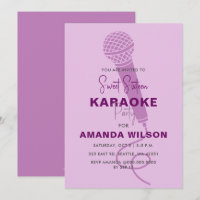 Cute Paars Sweet 16 Birthday Karaoke Party