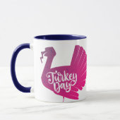 Cute Paars Turkey Shape met Text Typografie Mok (Links)