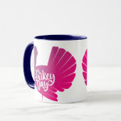 Cute Paars Turkey Shape met Text Typografie Mok (Voorkant links)