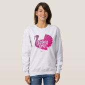 Cute Paars Turkey Shape met Text Typografie Trui (Voorkant volledig)