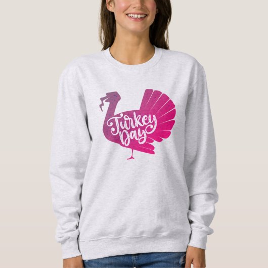 Cute Paars Turkey Shape met Text Typografie Trui (Voorkant)