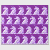 Cute Paars Unicorn Pattern Cadeaupapier (Vlak)