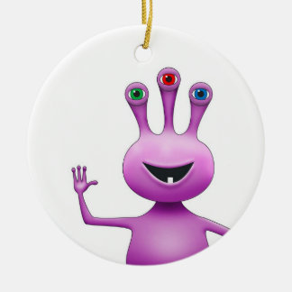 Cute Paarse Alien Ornament