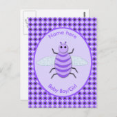 Cute Paarse Baby Briefkaart (Voorkant / Achterkant)