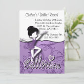 Cute Paarse Ballerina Girl | Overweging Ballet Dan Kaart (Staand voorkant)