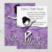 Cute Paarse Ballerina Girl | Overweging Ballet Dan Kaart (Voorkant / Achterkant)