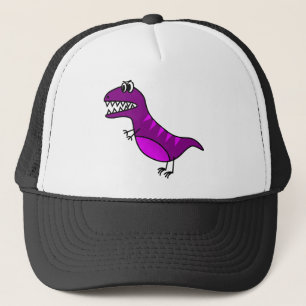Cute paarse boze cartoon dinosaurus trucker pet