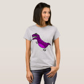 Cute paarse boze dinosaurus t-shirt (Voorkant volledig)
