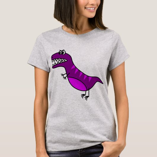 Cute paarse boze dinosaurus t-shirt (Voorkant)