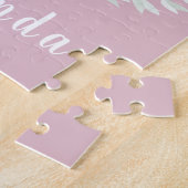 Cute Paarse Bunny Rabbit Kinder Custom Name Legpuzzel (Zijkant)