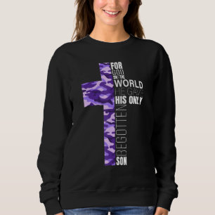 Cute Paarse Camo Christelijk Cross Women Mannen Ki Trui